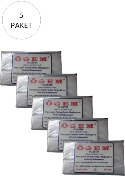 Litaetrend Bakkaliye Naylon Torba Beşlik 30X52 cm 1 kg 5 Paket (Takriben 525 Adet)