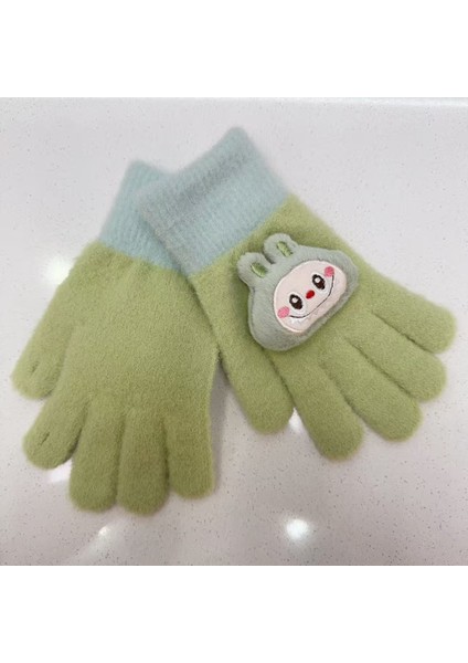 Sonbahar-Kış Kadın Karikatür Sevimli Erkek-Kız Çocuk Isıtmalı Kalınlaştırılmış Parmak Arası Eldiven (Yurt Dışından)