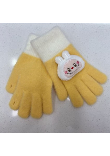 Sonbahar-Kış Kadın Karikatür Sevimli Erkek-Kız Çocuk Isıtmalı Kalınlaştırılmış Parmak Arası Eldiven (Yurt Dışından)