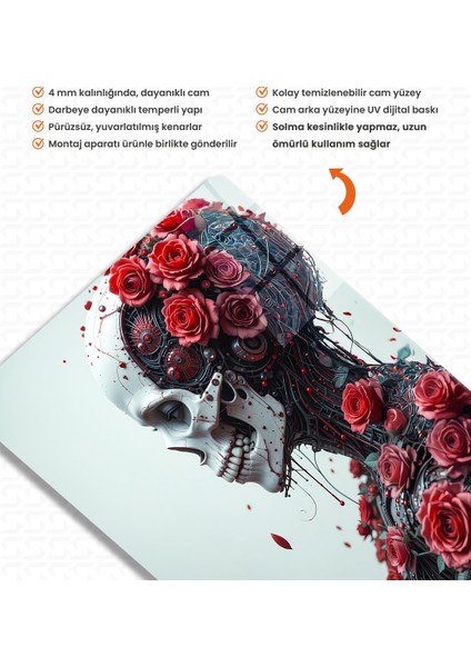 Çelik ve Gül Cam Tablo modelleri