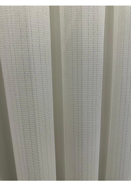 Nivemeshome Rosen Gümüş Detaylı 1/3 Sık Pileli Tül Perde Apm