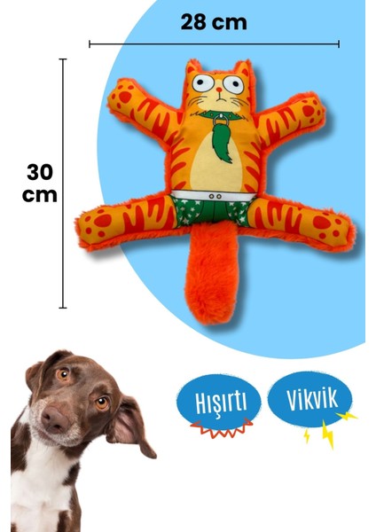 Mihav Sesli Köpek Oyuncağı | Vikvik ve Hışırtılı Turuncu Kedi Şekilli Aktivite Oyuncağı fırsatları
