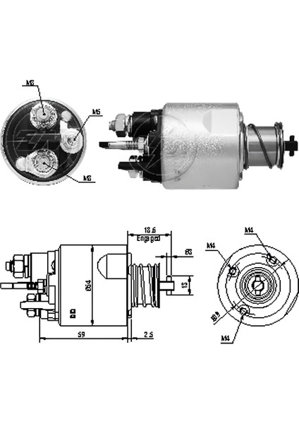 Zm 5494 12V Marş Otomatiği Valeo Tipi (2/3 Delik) M5 Sağ Uzun Cıvata Renault Dacia 1.5 Dcı fırsatları