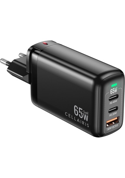 Premium Gan Pd 65W Seyahat Adaptörü + Pd 2'si 1 Arada Kablo - Siyah modelleri