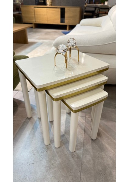 3lü Bohem Zigon Sehpa Gold fiyatları