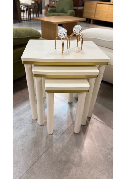 3lü Bohem Zigon Sehpa Gold modelleri