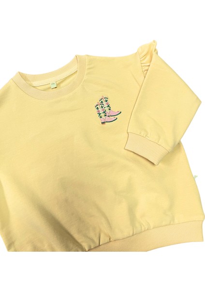 Fırfır Detaylı Sweatshirt - Açık Sarı fiyatları