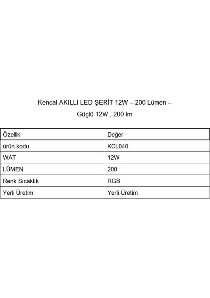 Akıllı LED Şerit 12W – 200 Lümen – Güçlü 12W , 200 Lm fiyatları
