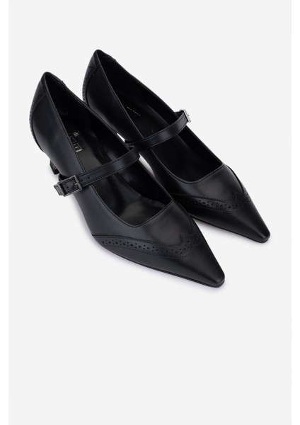 Canapé Kadın Hakiki Deri Siyah Topuklu Ayakkabı 1154 1648 Bn Ayk SK25-26 Nero fiyatları