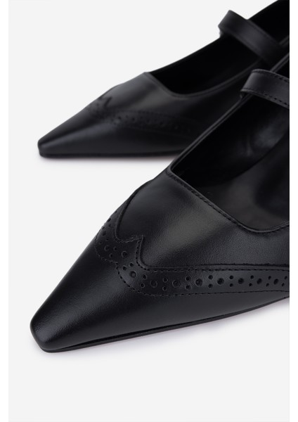 Canapé Kadın Hakiki Deri Siyah Topuklu Ayakkabı 1154 1648 Bn Ayk SK25-26 Nero modelleri