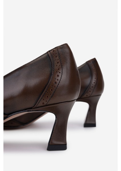 Canapé Kadın Hakiki Deri Kahverengi Topuklu Ayakkabı 1154 1648 Bn Ayk SK25-26 Caffe fırsatları