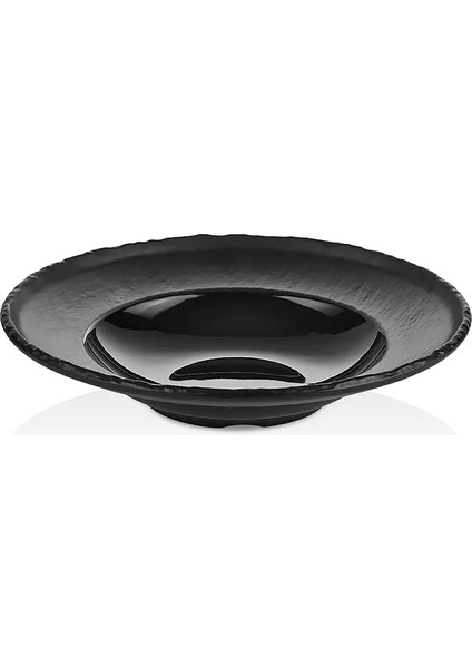 121.BL - Pasta 3'lü Siyah Makarna ve Salata Tabak Seti 26 Cm, Thermoset Melamin