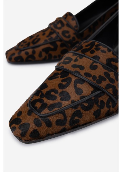 Canapé Kadın Leopar Hakiki Deri Topuklu Ayakkabı 1154 1545 Bn Ayk SK25-26 Cuoıo/nero modelleri
