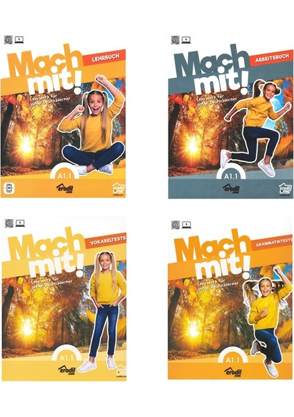 Mach Mit A1.1 Lehrbuch + Arbeitsbuch + Grammatiktests + Vocabeltests (4 Kitap)