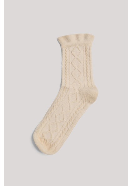 Bg Store Kız Çocuk Ekru Çorap