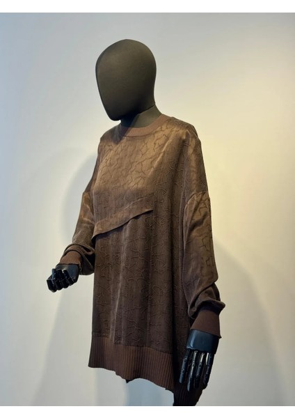 Nuss Y3003 Önü Verev Ribanalı Vegan Ipek Tunik modelleri