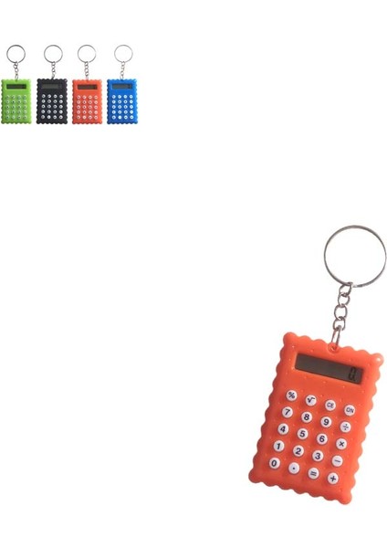Bisküvi Şekilli Mini 8 Haneli Hesap Makinesi Anahtarlık (1 Adet) (Ebat: 5,5 cm x 3,7 Cm)
