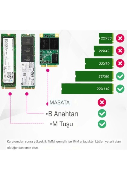 M.2 2280 SSD Nvme Notebook (Laptop) Uyumlu Soğutucu Alüminyum Alaşımlı Isı Emici Pasif Soğutucu -Termal Pad Yeni Nesil fırsatları
