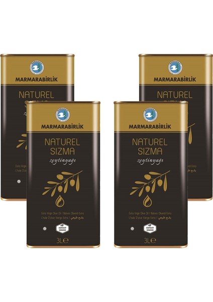 Naturel Sızma Zeytinyağı 3 Lt x 4 Adet