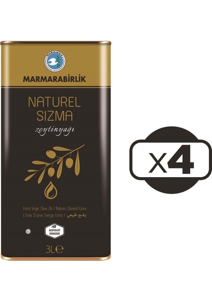 Naturel Sızma Zeytinyağı 3 Lt x 4 Adet fiyatları