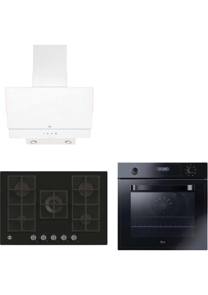 Milora Ankastre Set (HOT3051BI/E Siyah Fırın + HVG74K3B 75 cm Ocak + HDG6C2GWTK Beyaz)