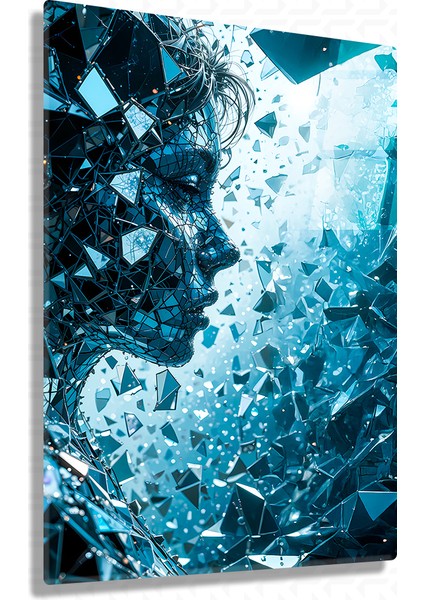 Parçalanmış Gerçeklik Cam Tablo