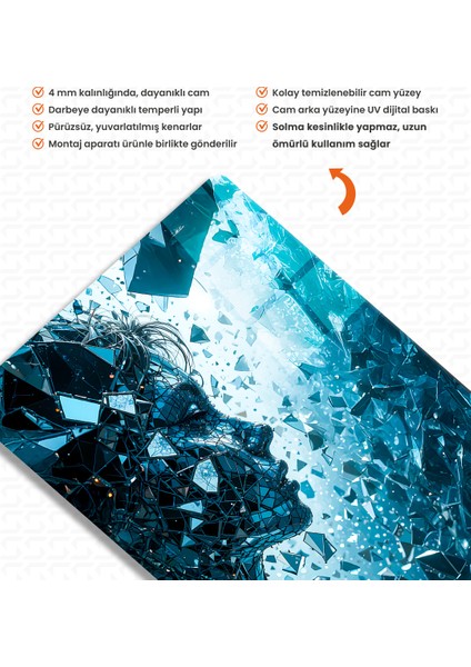 Parçalanmış Gerçeklik Cam Tablo modelleri