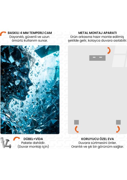 Parçalanmış Gerçeklik Cam Tablo fırsatları