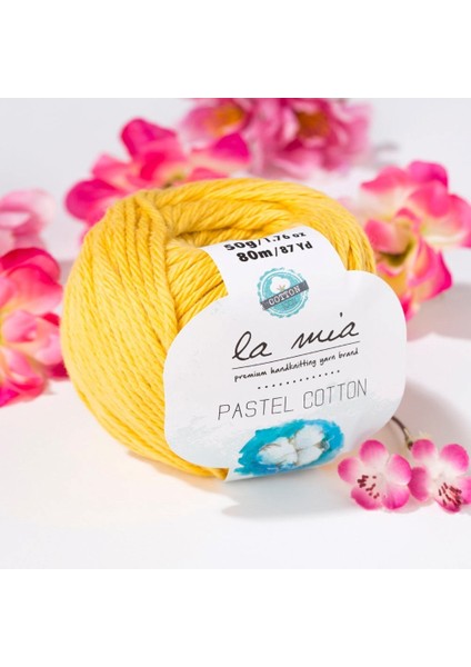 La Mia Pastel Cotton Hardal Sarısı El Örgü Ipi - L061 - 33614