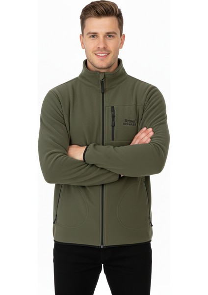 Erkek Kışlık Polar Sweatshirt Hırka Önü ve Cepleri Fermuarlı Hakim Yaka Rahat Kesim Tam Kalıp Anti Pilling fiyatları