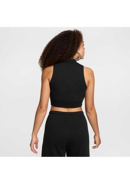Siyah Crop Fermuarlı Sportswear Kadın Spor Atlet Tişört FV7491-010 fiyatları