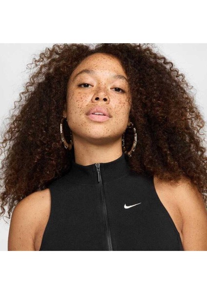 Siyah Crop Fermuarlı Sportswear Kadın Spor Atlet Tişört FV7491-010 fırsatları