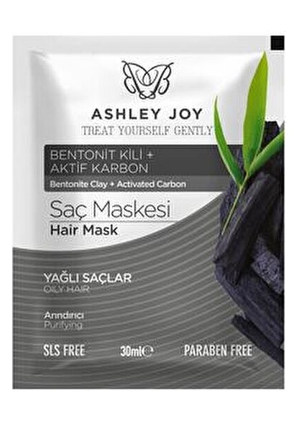 Saç Maskesi 30 ml Yağlı Saçlar için Aktif Karbon ve Bentonit Kili ile Arındırıcı Etki
