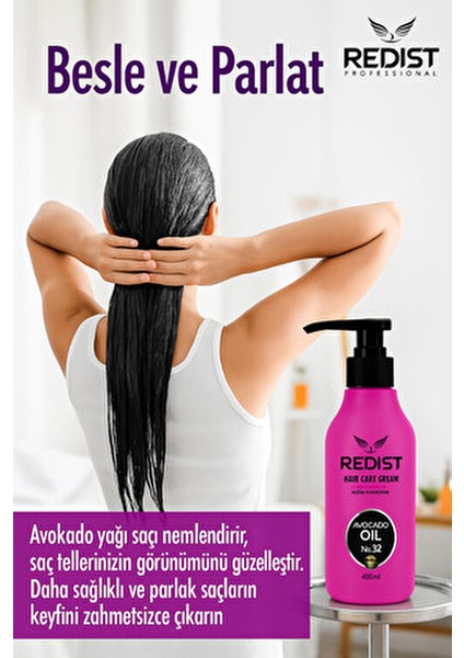 Avokado Yağlı Saç Bakım Kremi 500 ml Tüm Saç Tipleri için Yumuşatıcı Etki