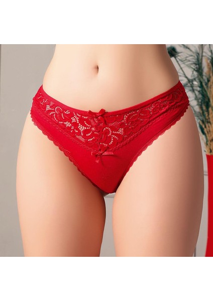 Mdb Mdbshop Kırmızı Bel Kısmı Dantel Işlemeli Külot fiyatları