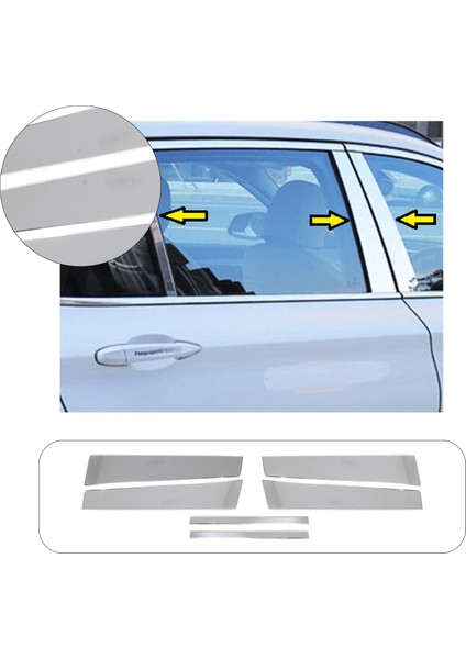 Bmw F30 Uyumlu Krom Kapı Direği 6 Parça Paslanmaz Çelik