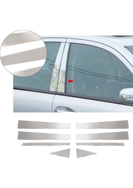 Hyundai Tucson 2005-2010 Uyumlu Krom Kapı Direği 8 Parça Paslanmaz Çelik