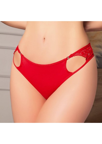 Mdb Mdbshop Kırmızı Bel Kısmı Dantelli Külot