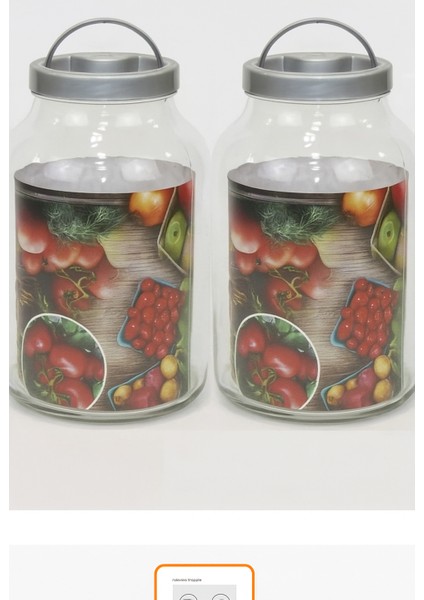 5 Litre - 5000 cc Cam Kavanoz Kapaklı - 2 Adet