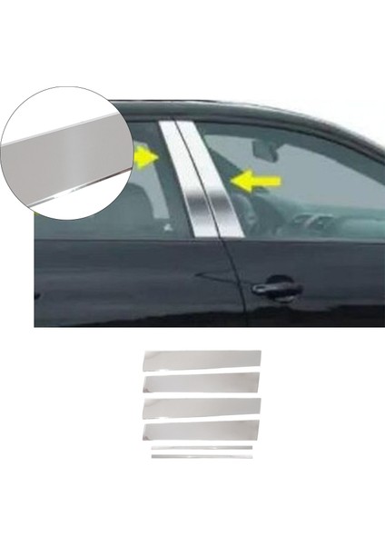 Volkswagen Tiguan Uyumlu 2007 ve Üzeri Krom Kapı Direği 6 Parça Paslanmaz Çelik