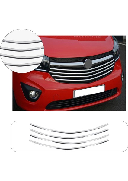 Opel Vivaro Tourer Uyumlu 2018 ve Üzeri Krom Ön Panjur 4 Parça Paslanmaz Çelik