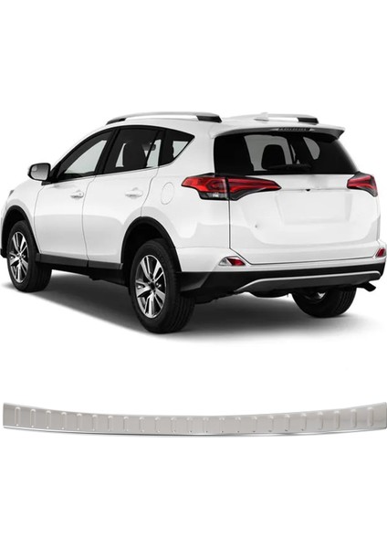 Toyota Rav4 Uyumlu 2018 ve Üzeri Krom Arka Tampon Üstü Koruma Paslanmaz Çelik