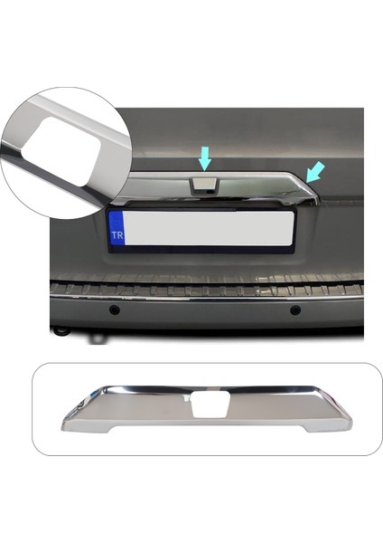 Ford Custom Uyumlu 2012-2020 Krom Bagaj Çıtası Tek Kapı (Kamera Delikli) Paslanmaz Çelik