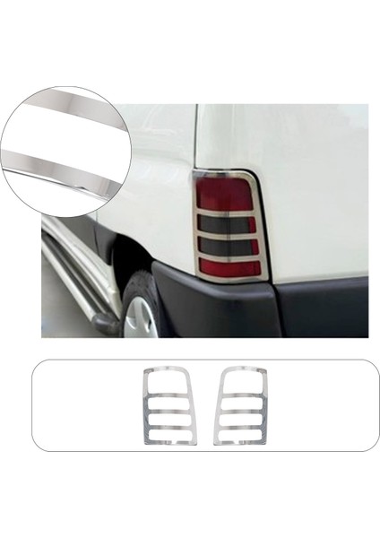 Peugeot Partner Uyumlu 1998-2008 Stop Çerçevesi 2 Parça Paslanmaz Çelik