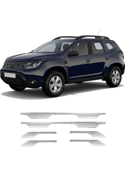 Dacia Duster Uyumlu 2018 ve Üzeri Marşpiyel Kromu 6 Parça Paslanmaz Çelik fiyatları