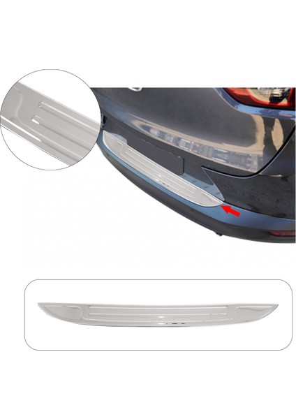 Mazda Cx-3 Uyumlu 2015 ve Üzeri Krom Arka Tampon Üstü Koruma Paslanmaz Çelik