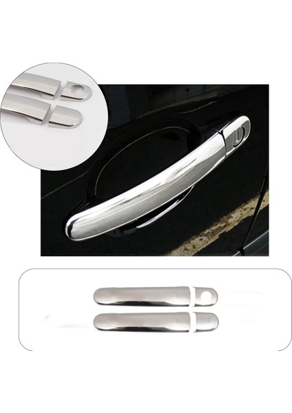 Volkswagen Lupo Uyumlu 1998-2005 Krom Kapı Kolu 2 Kapı Paslanmaz Çelik