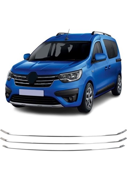 Renault Express Uyumlu 2021 ve Üzeri Krom Ön Tampon Çıtası 3 Parça Paslanmaz Çelik fiyatları