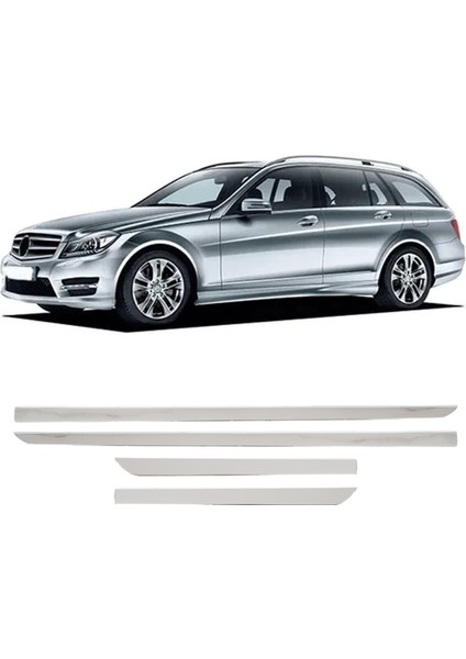 Mercedes C-Class S204 Sw Uyumlu 2008-2014 Krom Yan Kapı Çıtası 4 Parça Paslanmaz Çelik fiyatları