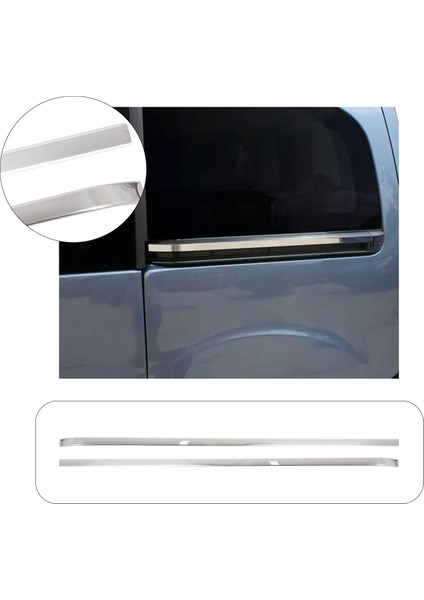 Fiat Doblo Uyumlu 2000-2009 Krom Sürgü Çıtası 2 Parça Paslanmaz Çelik
